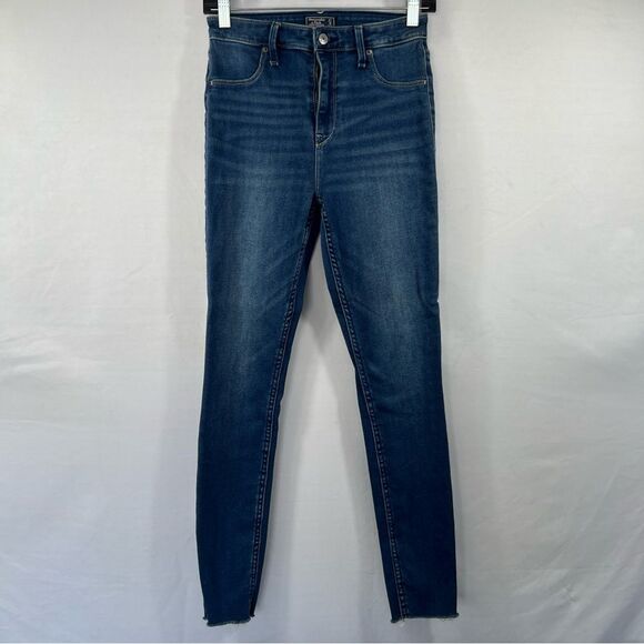 Abercrombie & Fitch Simore High Rise Blue Skinny Jeans 0689 - Picture 1 of 12